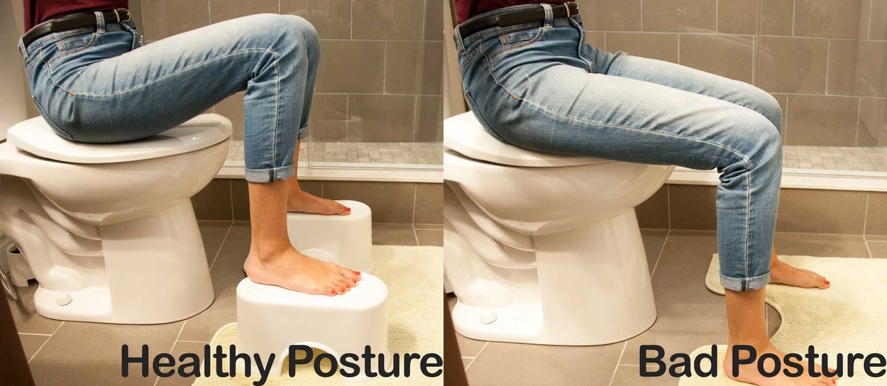 squatting before vs after toilet stool by Nadeef